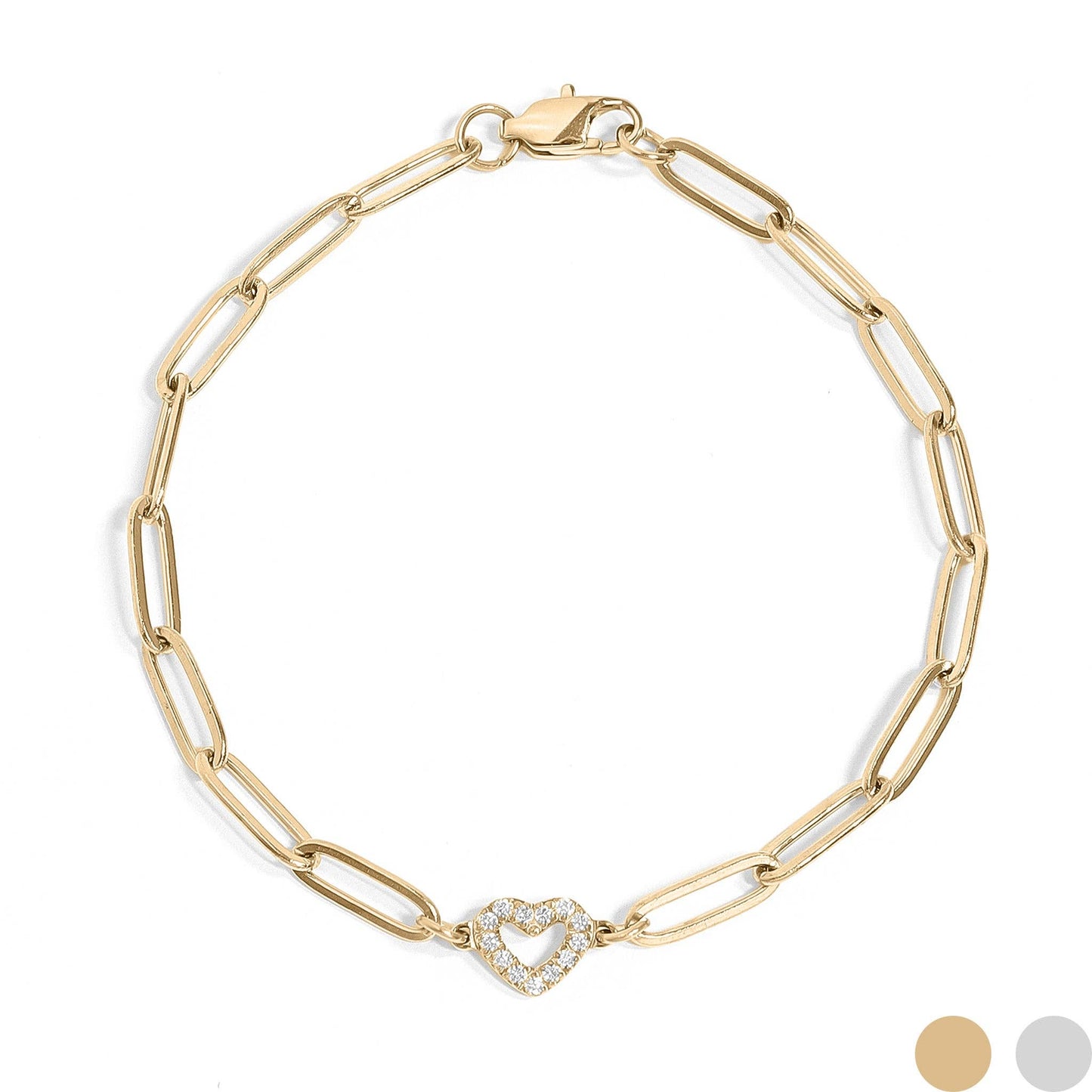 Forever Heart Paperclip Bracelet
