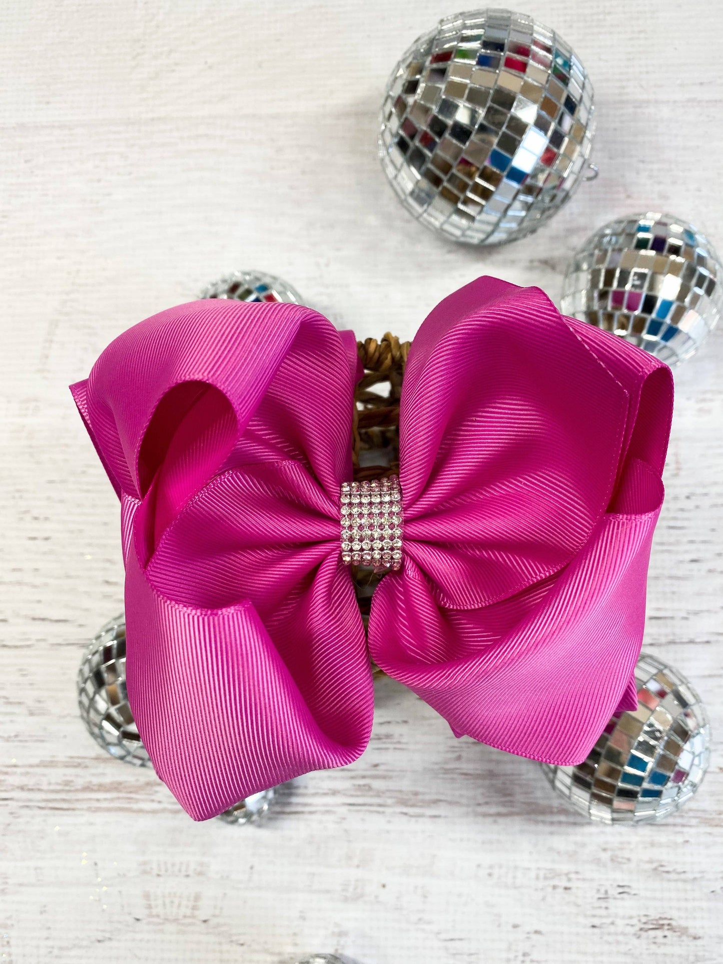 Oversize Rhinestone Hair Bows - Alligator Clip - 5.5"
