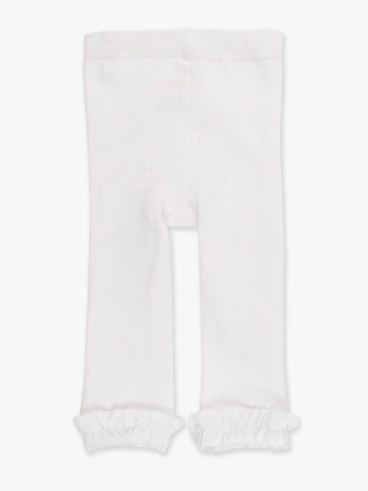 RuffleButts + RuggedButts - Girls White Footless Ruffle Tights