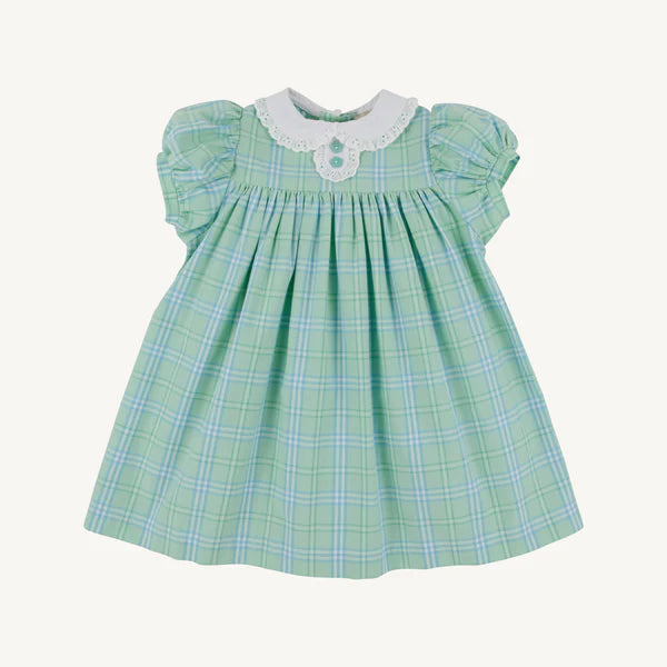TBBC | Mary Dal Dress - Pelham Bay Plaid (Green) with Worth Avenue White