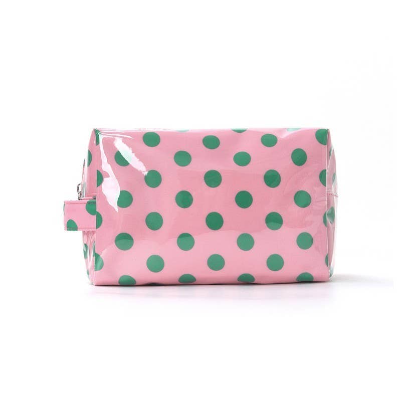 Vinyl Polka Dot Cosmetic Pouch