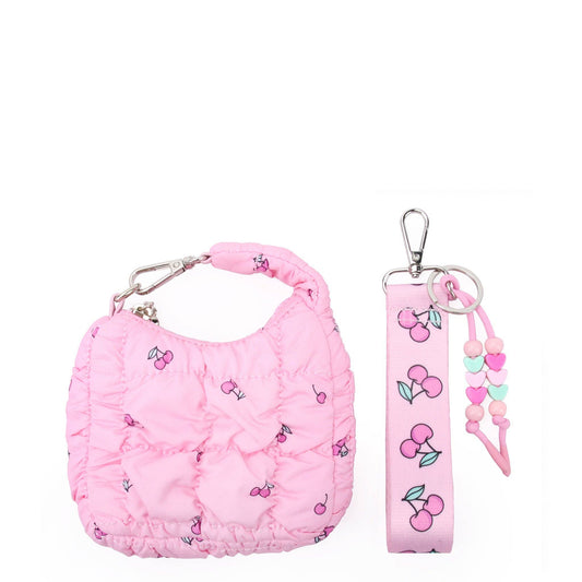 OMG Accessories - Quilted Scrunchies Mini Hobo Keychain Set