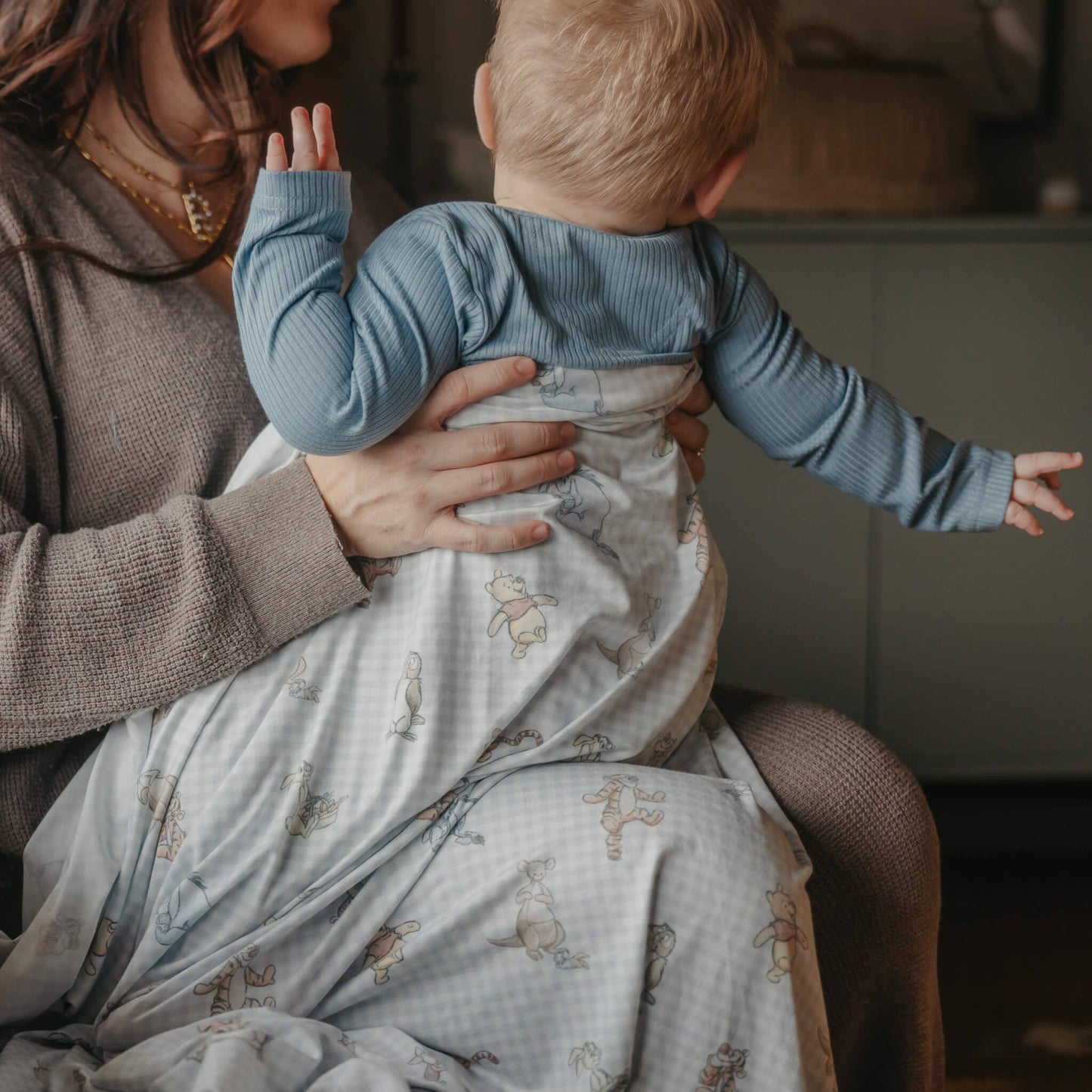 Copper Pearl | Knit Swaddle Blanket - Winnie the Pooh and Friends