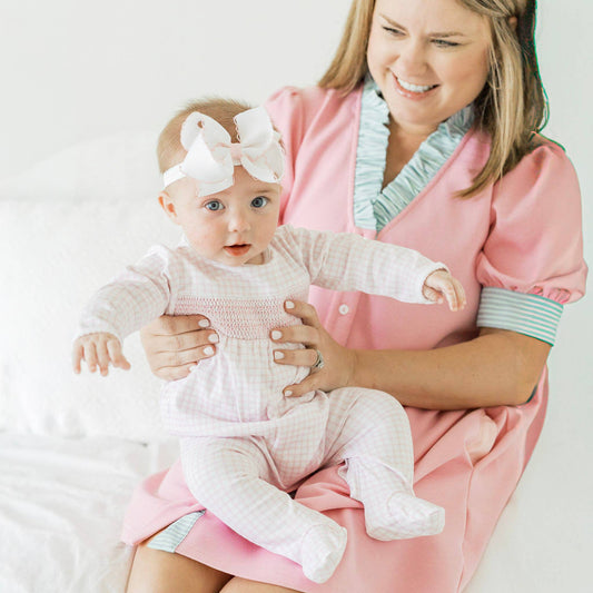 Magnolia Baby | Peek-A-Boo Wishes Smocked Footie - Pink