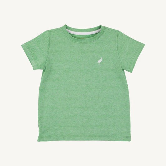 TBBC | Prepletic™ Carter Crewneck - Grafton Green (Heathered) with Worth Avenue White Stork