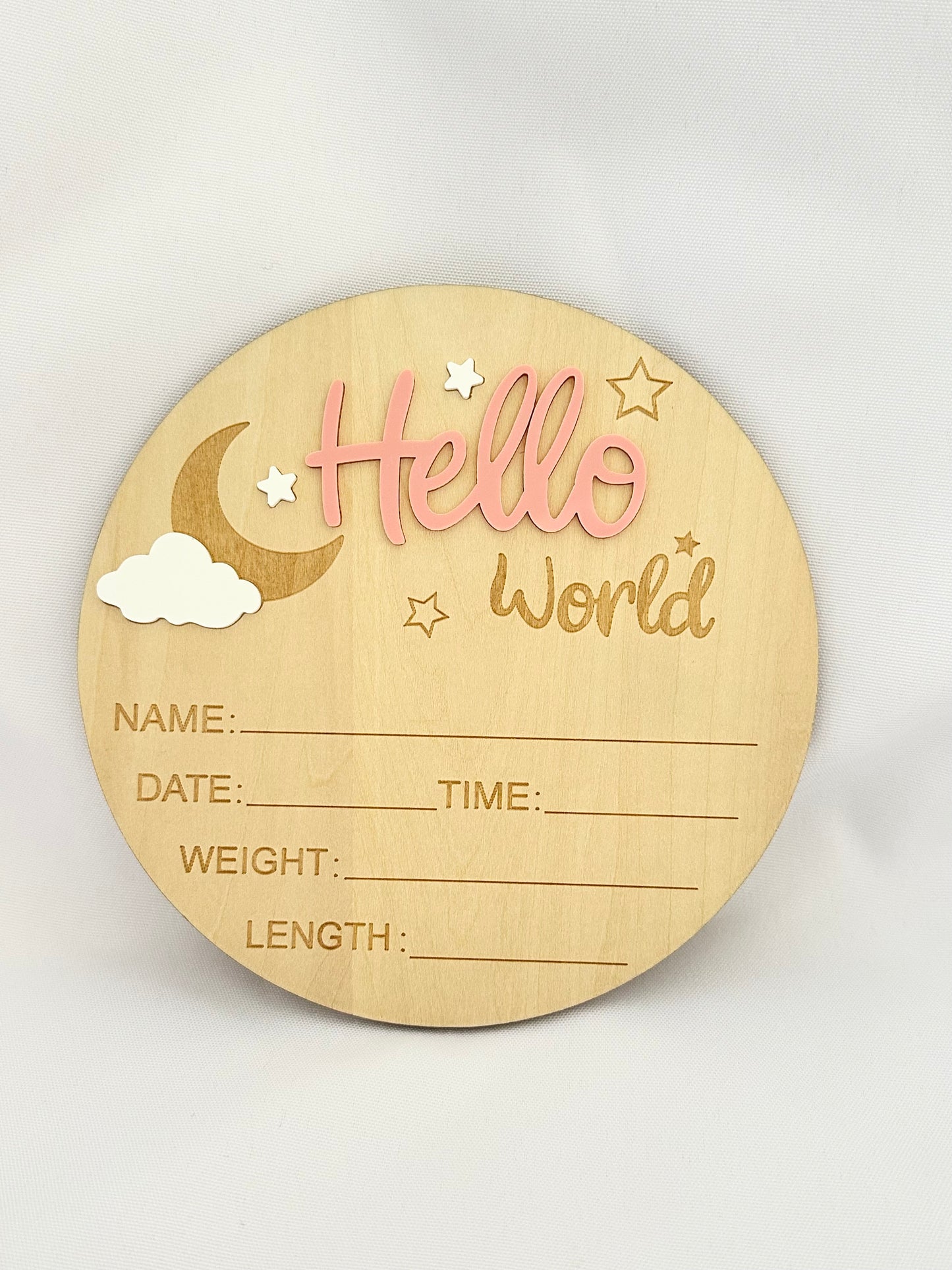 Hello World | Birth Announcement Sign
