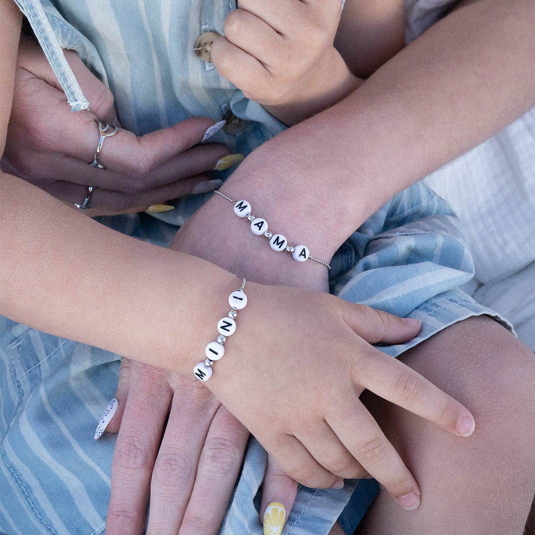 Mama and Mini Matching Beaded Charm Bracelet Set