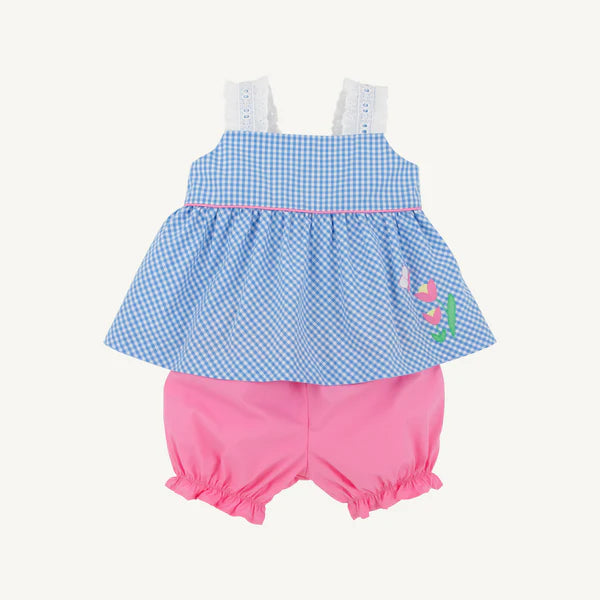 TBBC | Babs Bloomer Set - Sunrise Blvd. Blue Mini Gingham with Hamptons Hot Pink