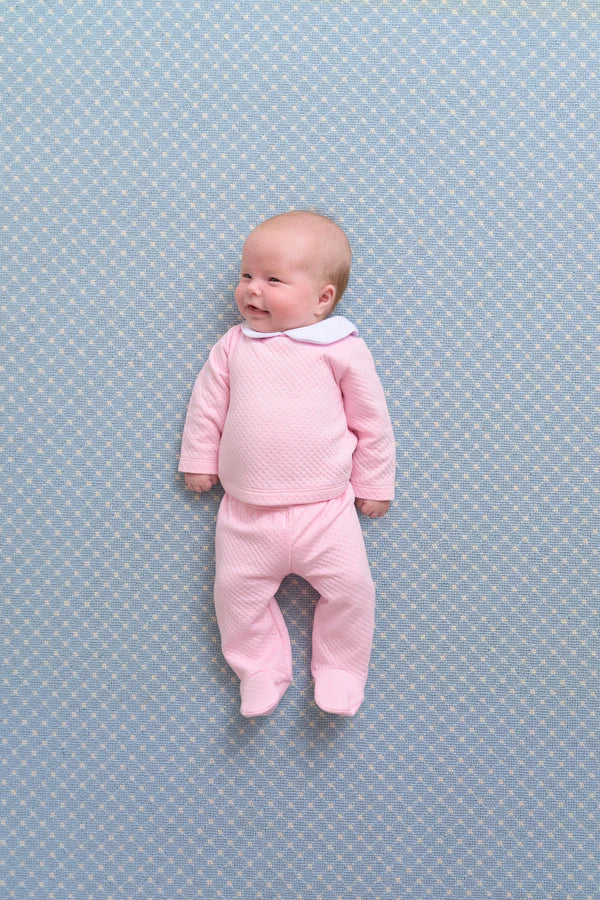TBBC | Harts Hold Me Set (Pima Jacquard) - Palm Beach Pink with Worth Ave White