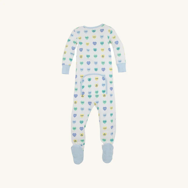 TBBC | Knox’s Night Night Footed - We Heart You (Buckhead Blue) with Buckhead Blue