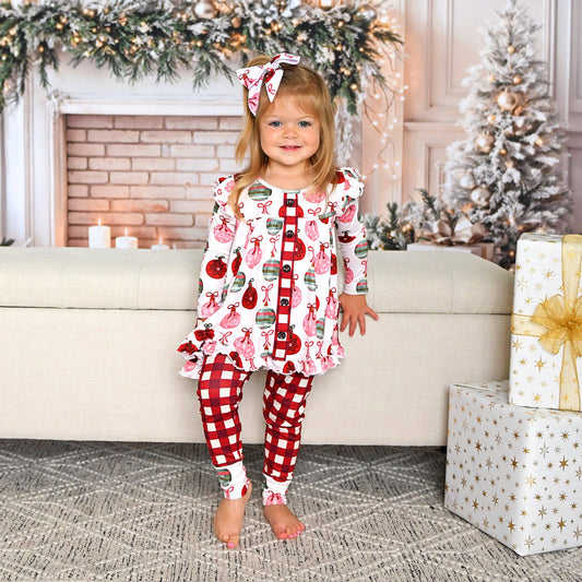 Kit Ornaments and Plaid Peplum Set