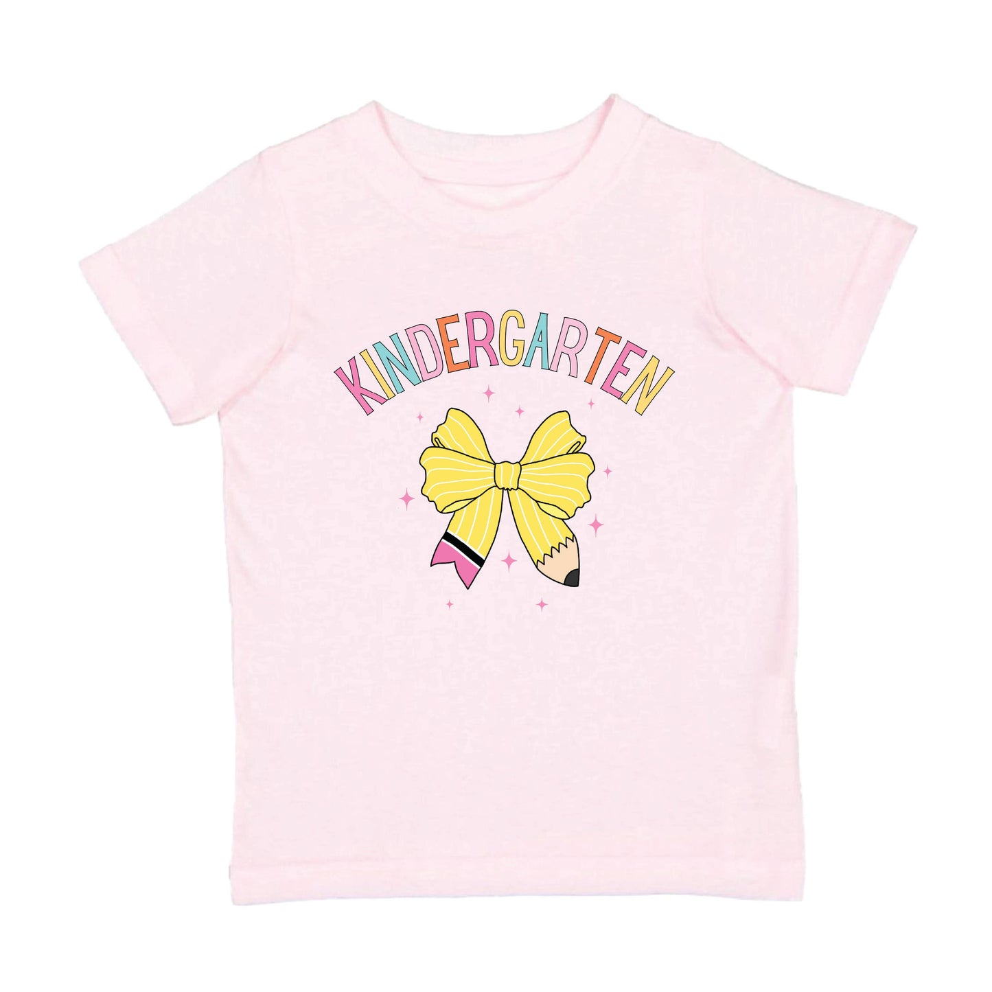 Kindergarten Pencil Bow Short Sleeve T-Shirt