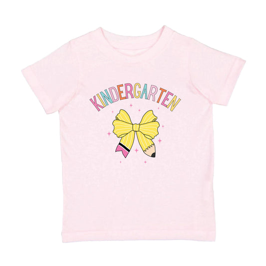 Kindergarten Pencil Bow Short Sleeve T-Shirt