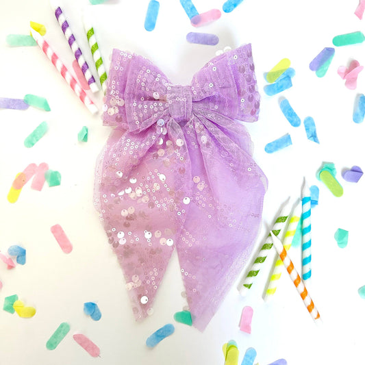 Purple Sequin Extra Bow