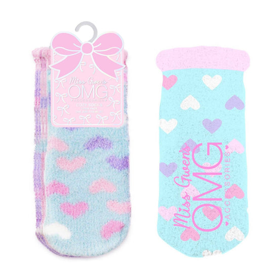 OMG Accessories - Heart Print Cozy Socks Set