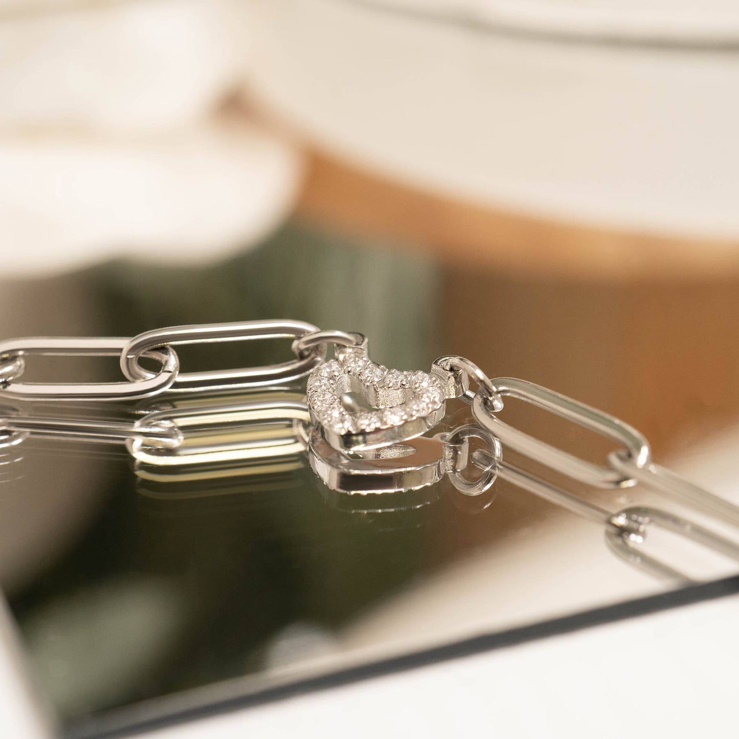 Forever Heart Paperclip Bracelet