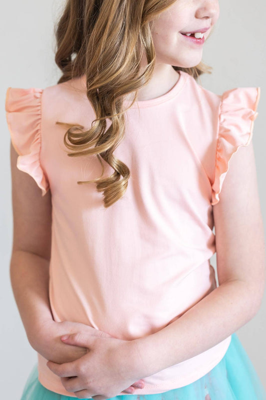 Peach Ruffle Tee