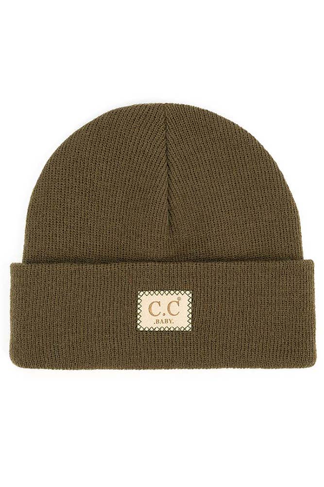 C.C Baby Classic Rib Beanie with C.C Suede Patch