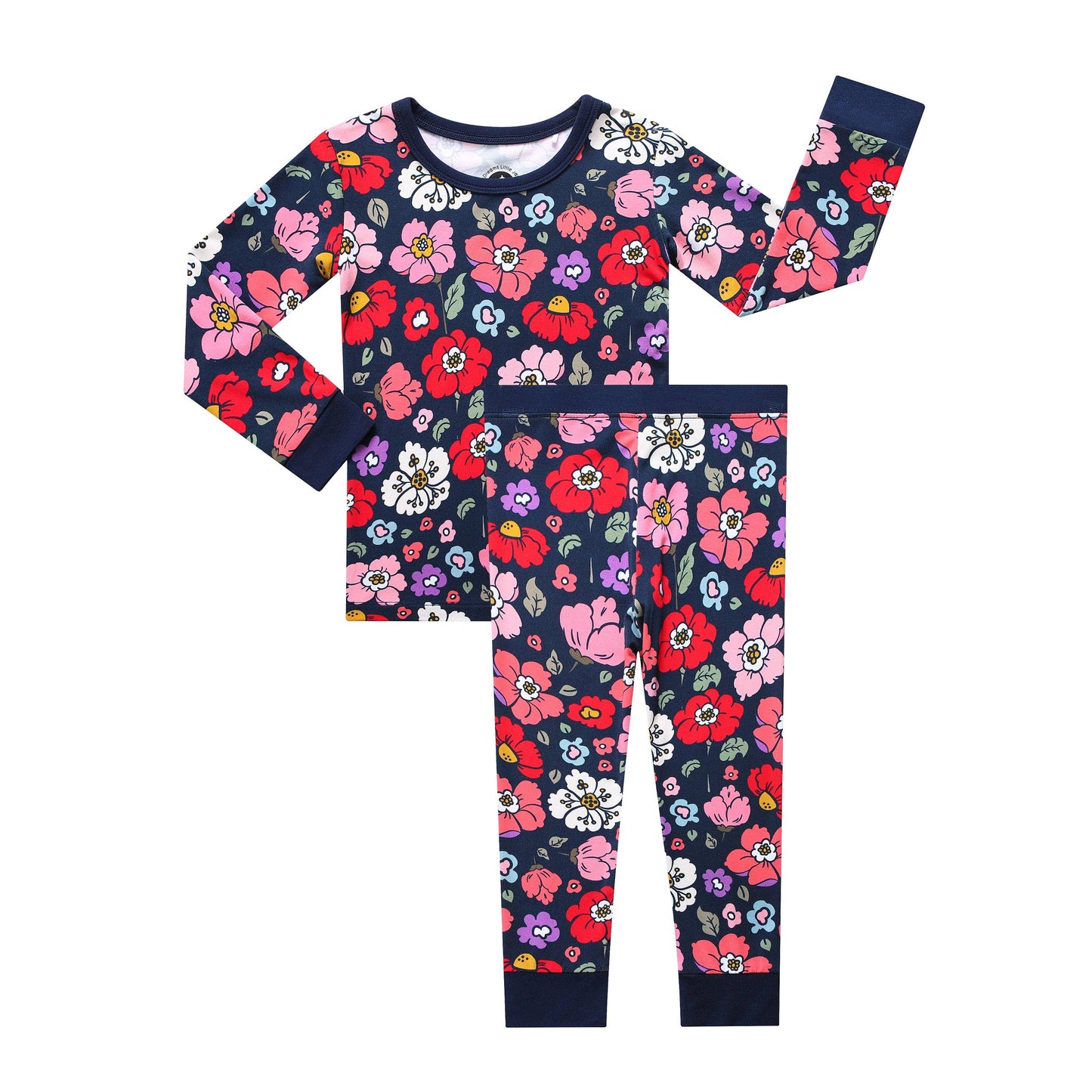 Midnight Meadow Long Sleeve Kids Bamboo Pajamas Set