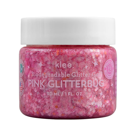 Klee Naturals | Pink Glitterbug - Klee Biodegradable Glitter Gel, 1 oz
