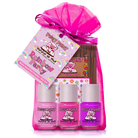 Piggy Paint - Rainbow Party Polish Set Non-Toxic Kids Nail Polish