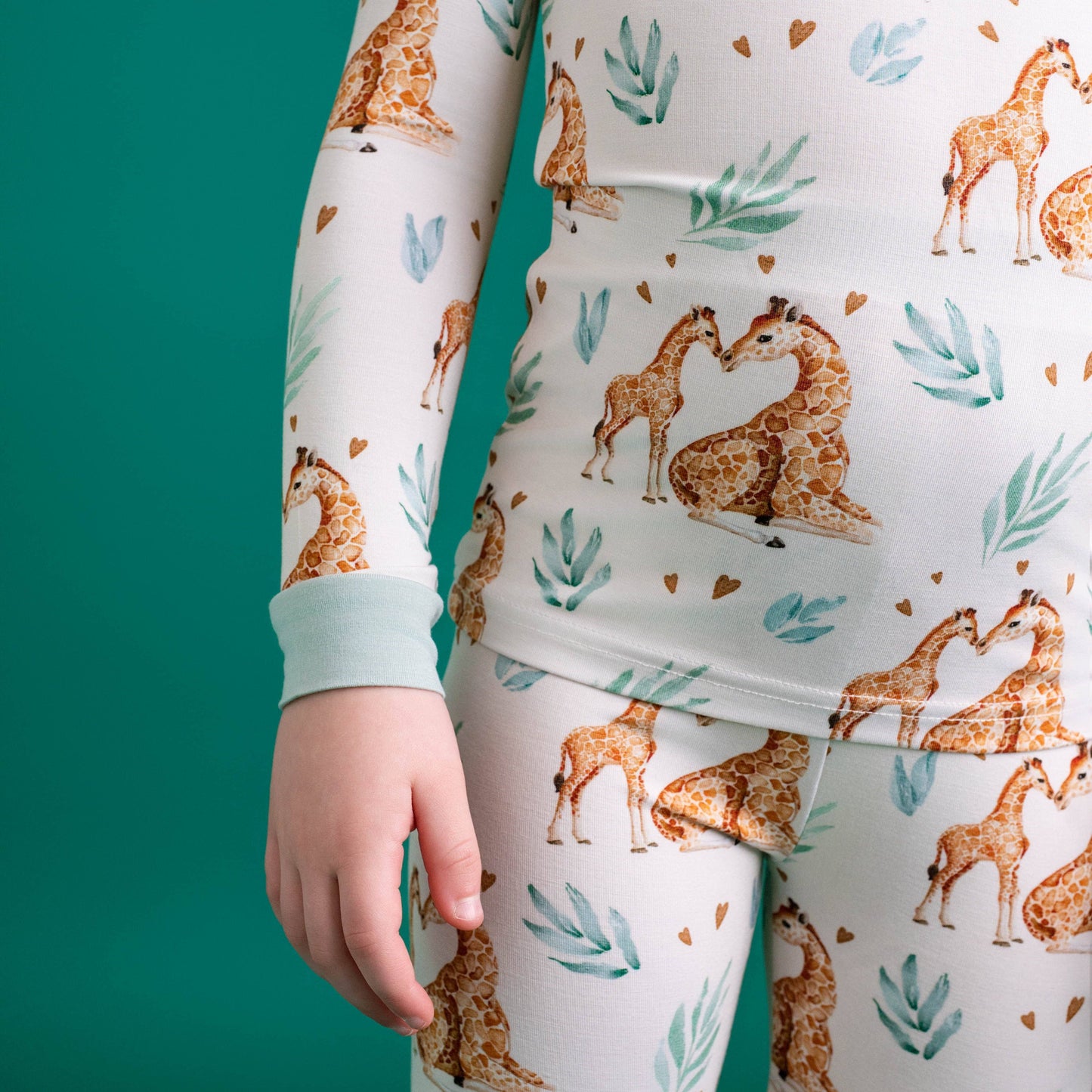 Mother's Love (Giraffe) Long Sleeve Kids Bamboo Pajama Set
