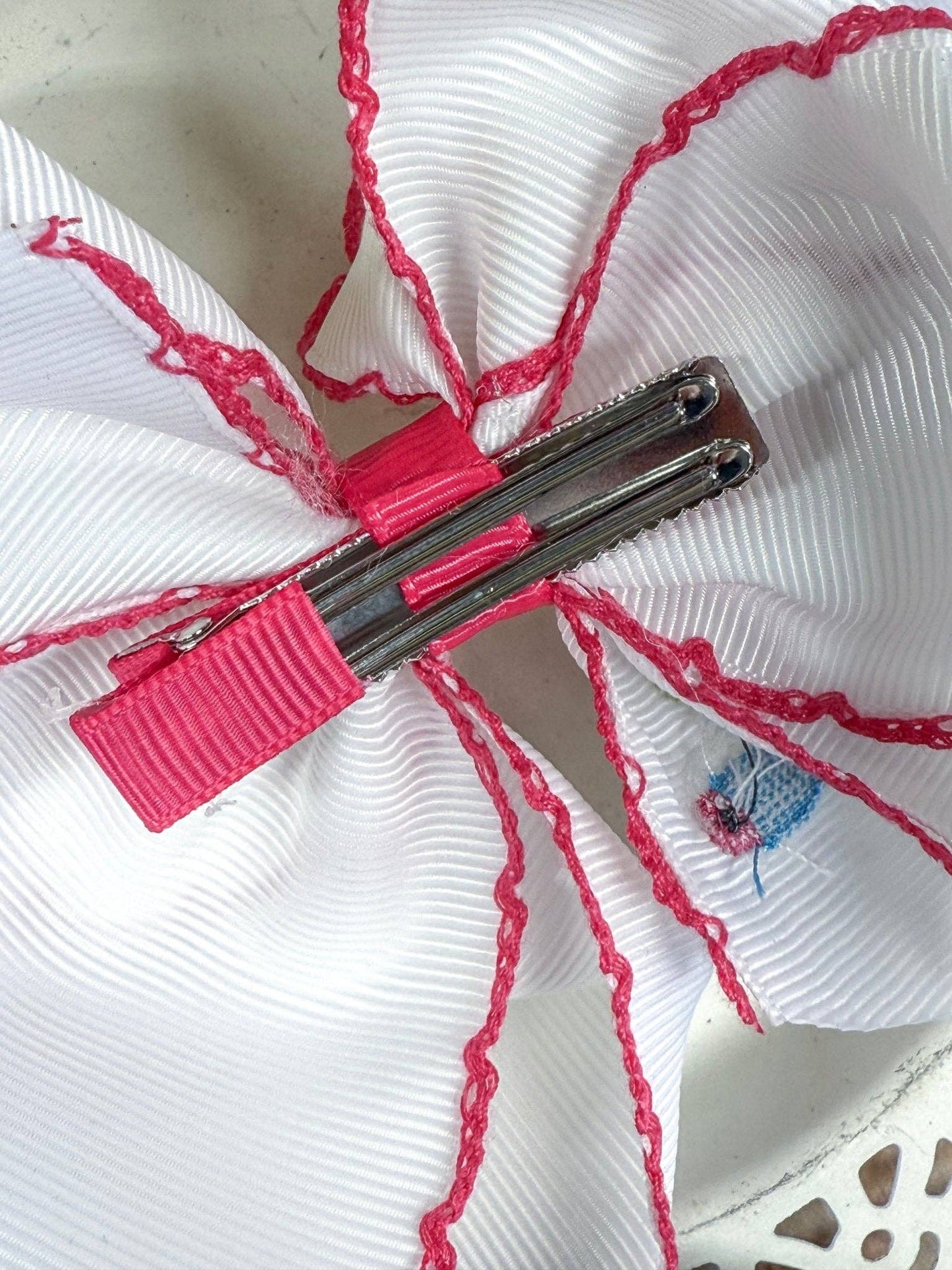 Fishies Embroidered Moonstitch Hair Bow