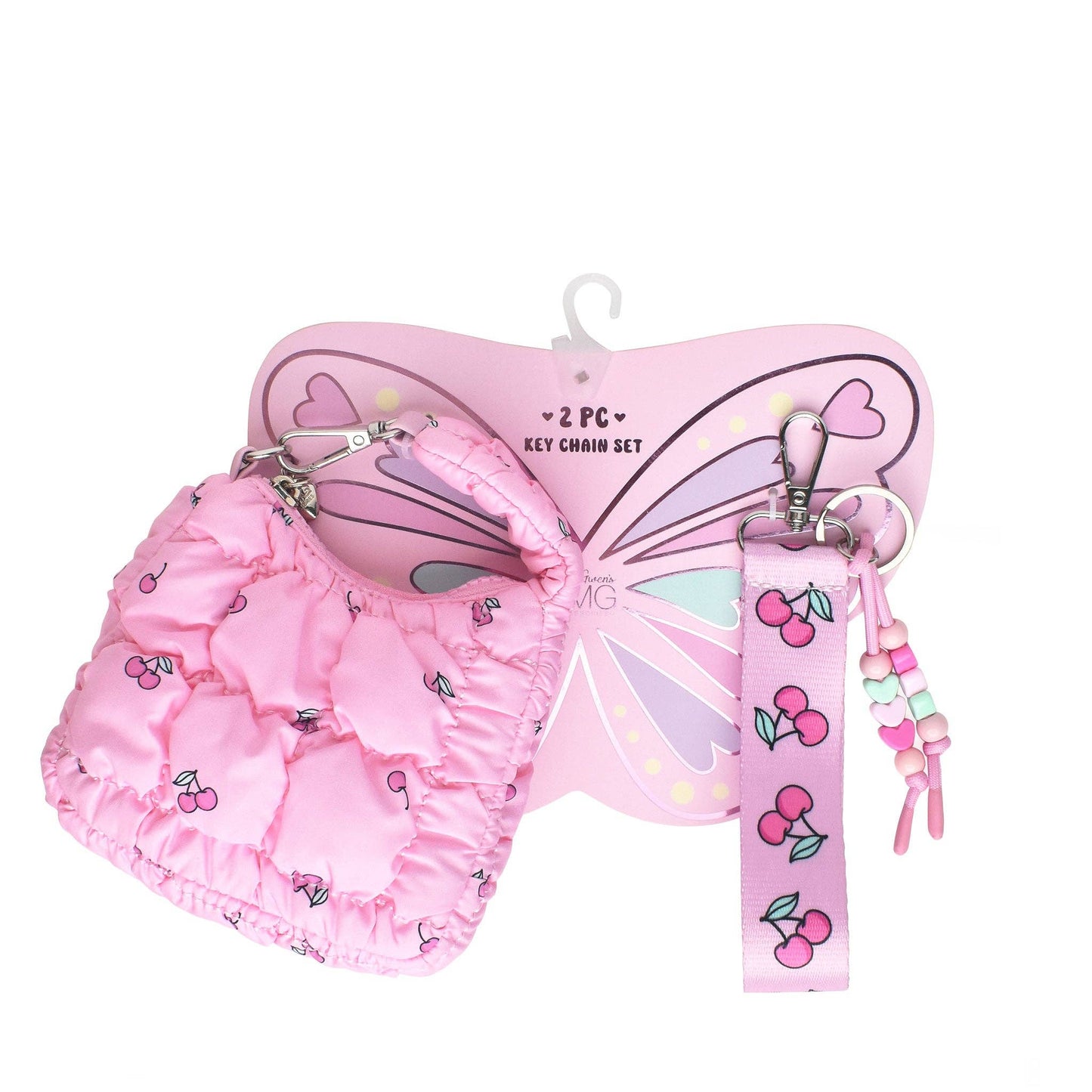 OMG Accessories - Quilted Scrunchies Mini Hobo Keychain Set