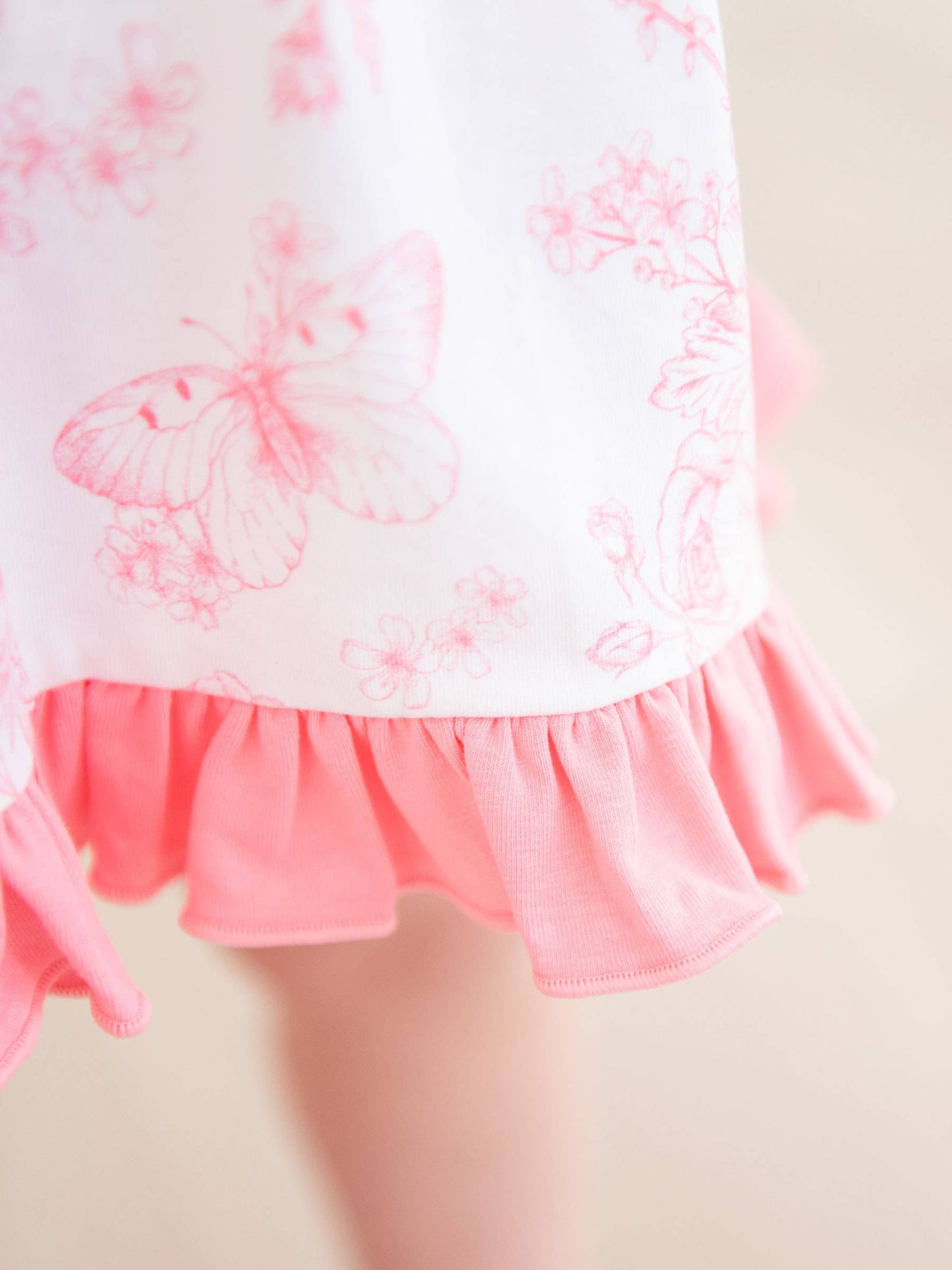 Bubblegum Pink Butterfly Garden Toile Knit Swing Top and Bloomer Set