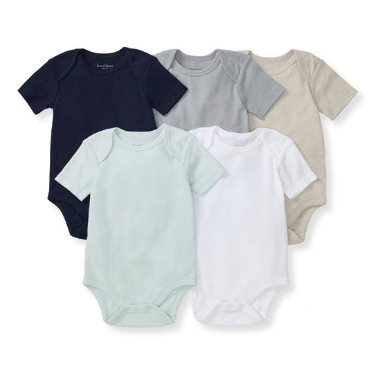 Short Sleeve Baby Bodysuits 5 Pack - Midnight | Organic Cotton