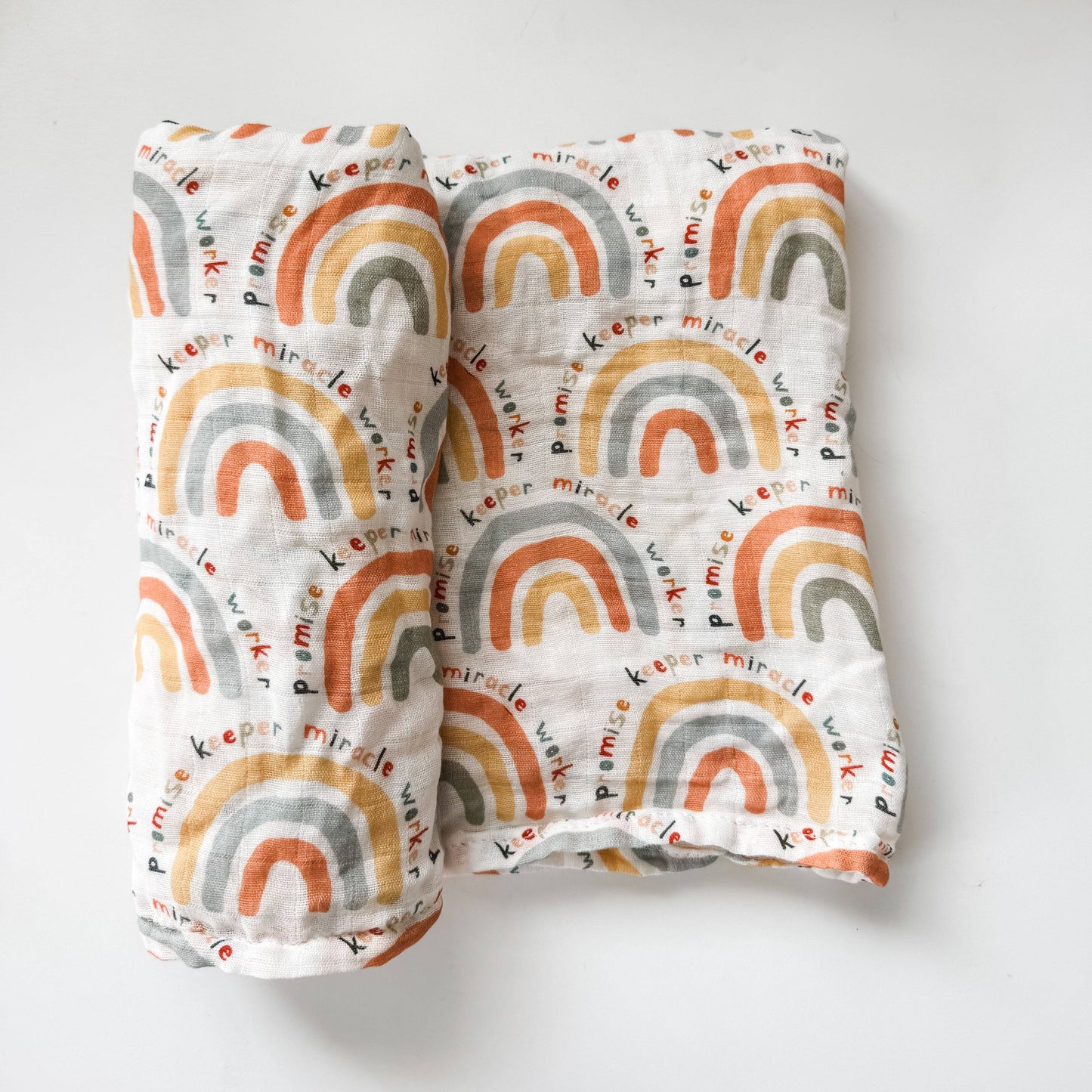Promise Keeper Rainbows - Baby Muslin Blanket Swaddle
