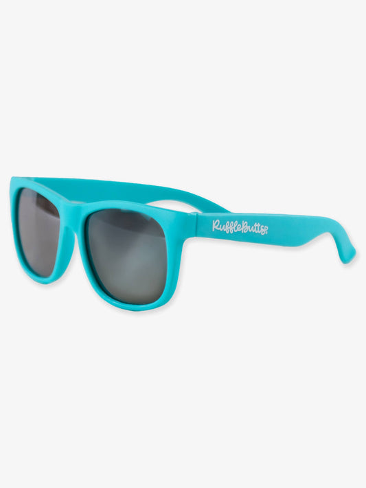 RuffleButts + RuggedButts - Kids Bright Aqua Classic Sunglasses