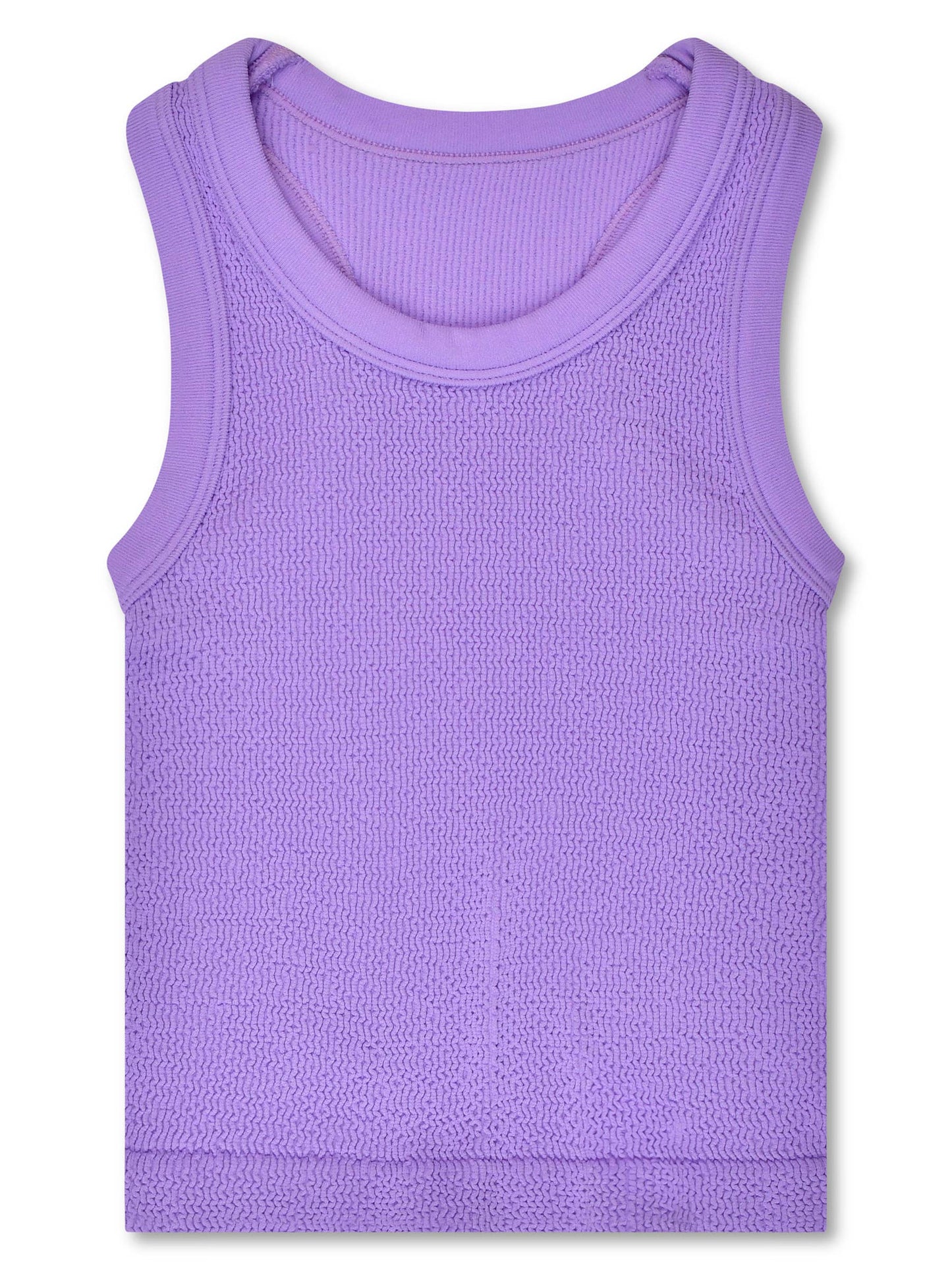 Vivid Violet Smocked Racerback Tank Top