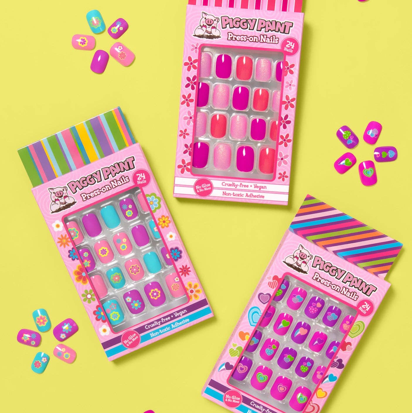 Piggy Paint | Happy Hearts Piggy Press-on Nails