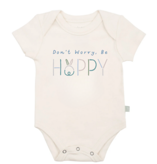 Finn + Emma - Baby graphic organic bodysuit | don't worry be hoppy