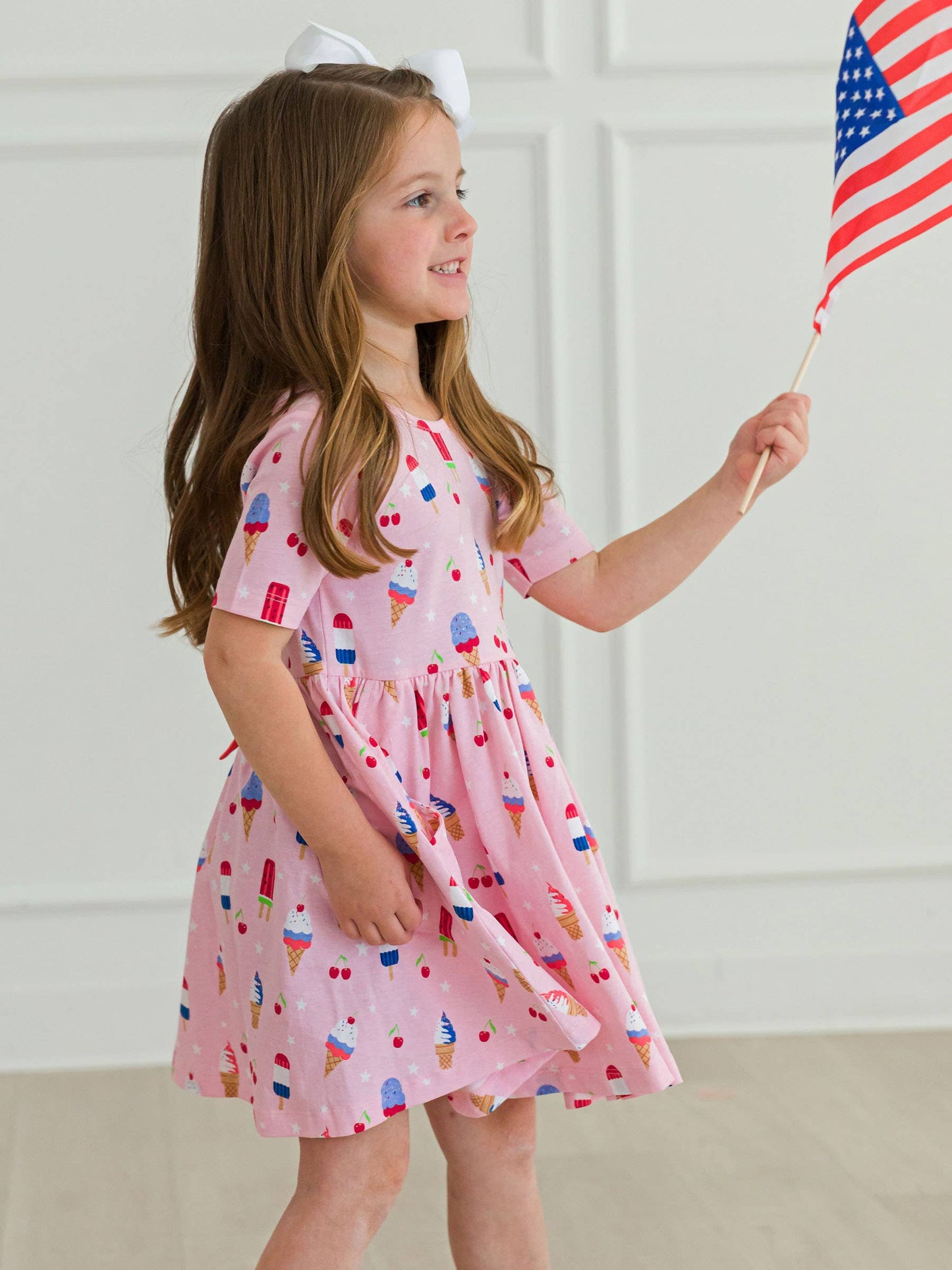 Sweet Freedom Short Sleeve Knit Twirl Dress