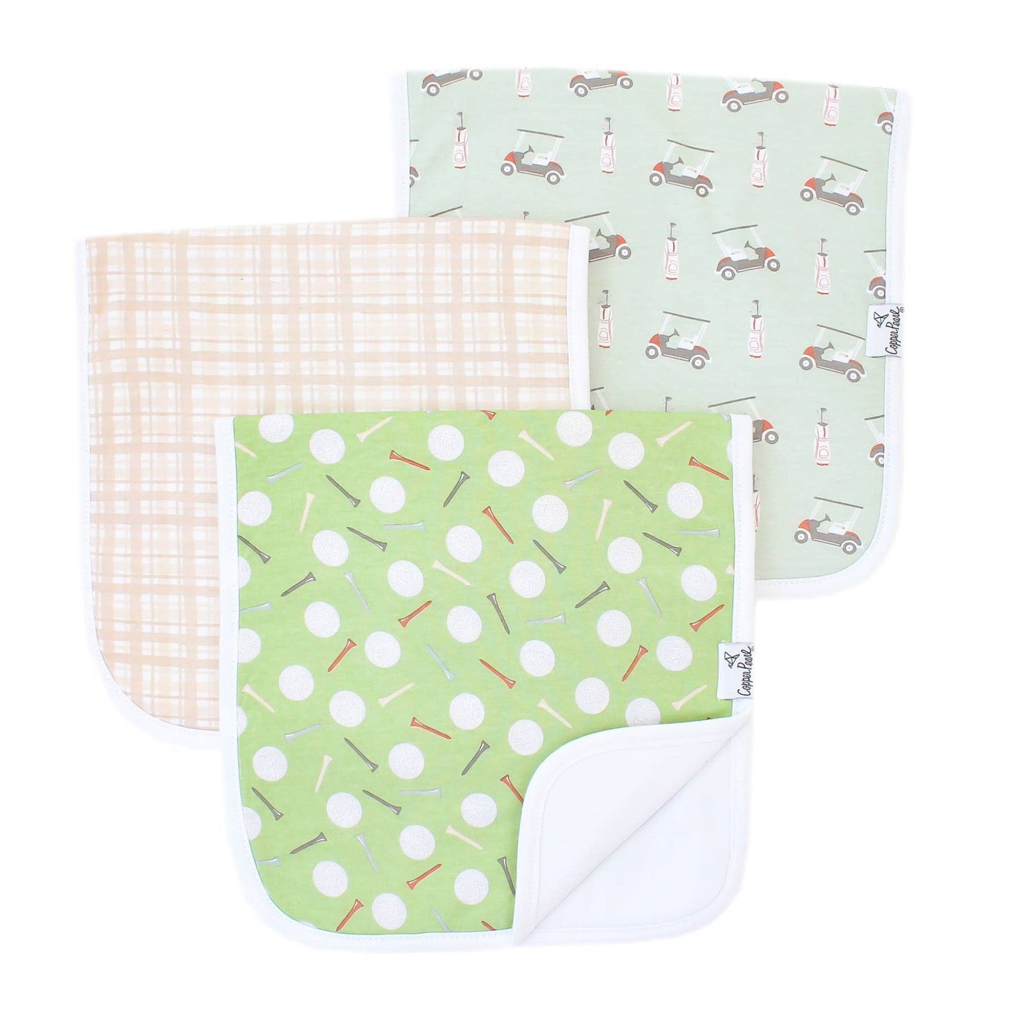 Copper Pearl | 3 Pack Premium Burp Cloths - Bogey