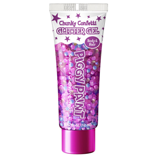Piggy Paint - Chunky Confetti Glitter Gel - Neon Purple