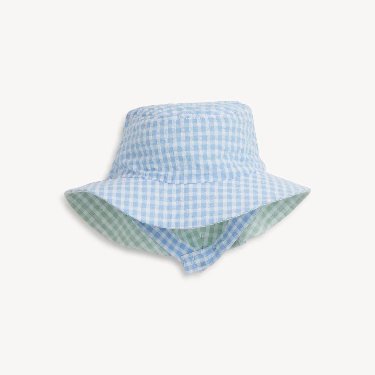Magnetic Me | Magnetic Reversible Bucket Hat - Colorblock Cloud Blue Gingham