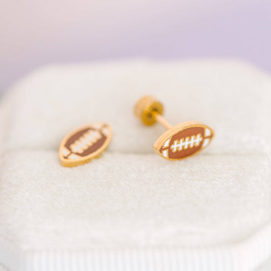 Pierced Co | Football Stud Earrings