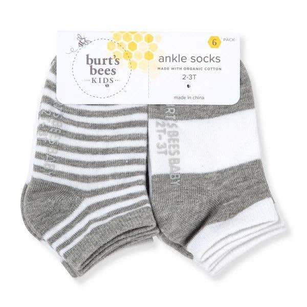 Baby Ankle Socks 6 Pack - Heather Gray | Organic Cotton