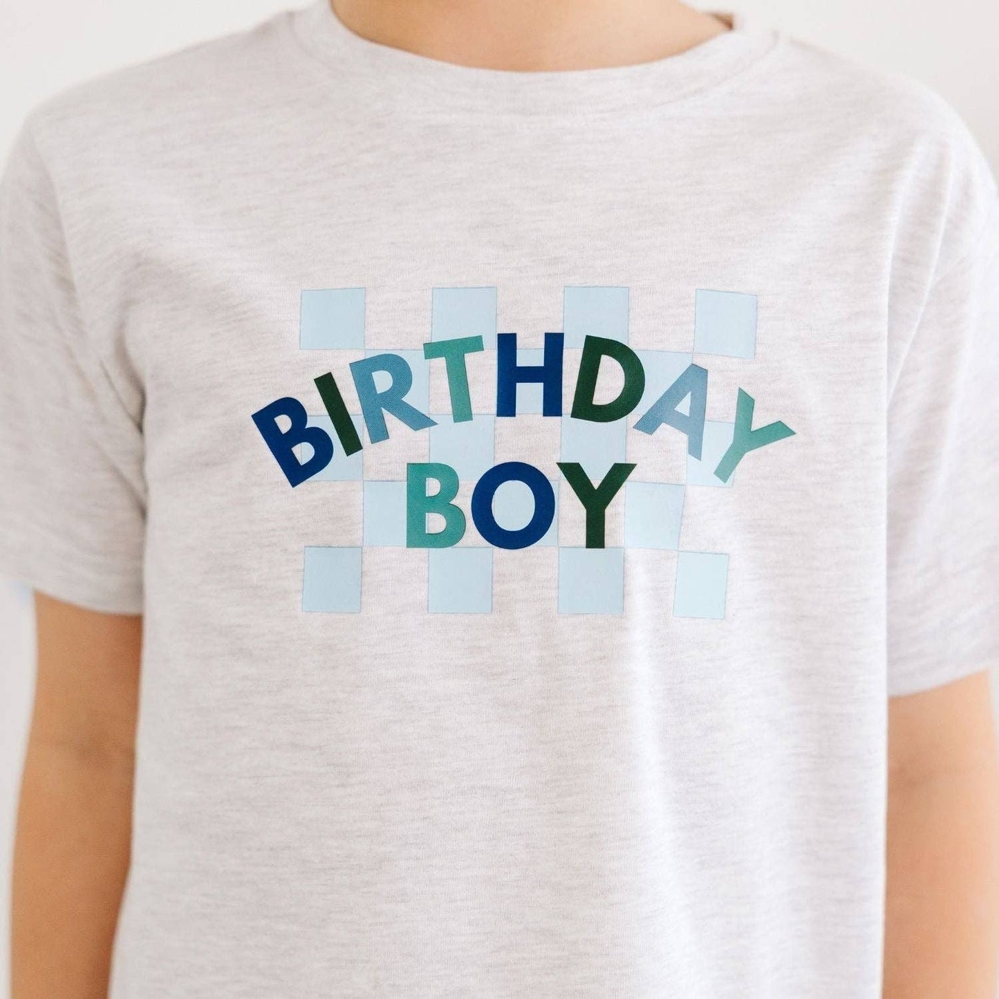 Birthday Boy Checkered Short Sleeve T-Shirt