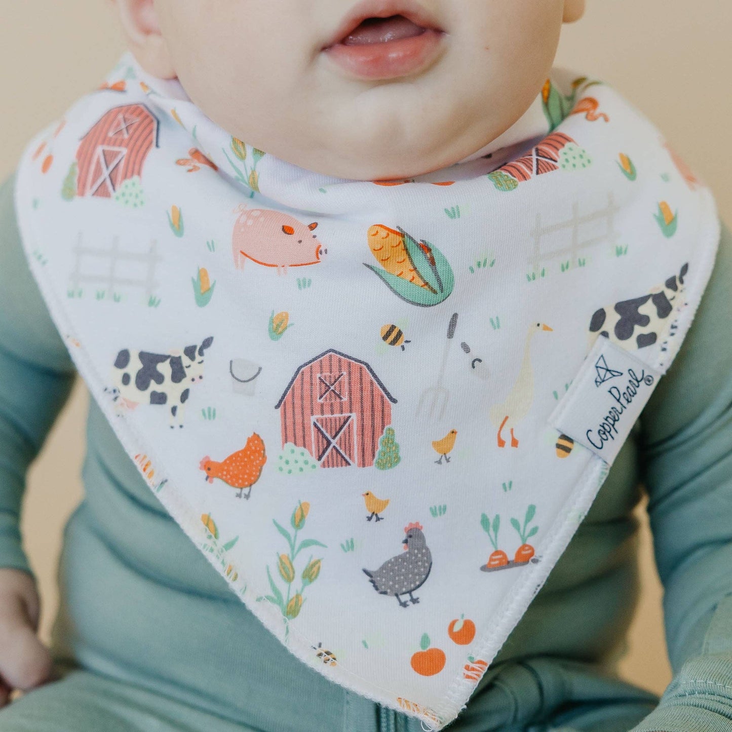 Copper Pearl | 4 Pack Baby Bandana Bibs - Farmstead