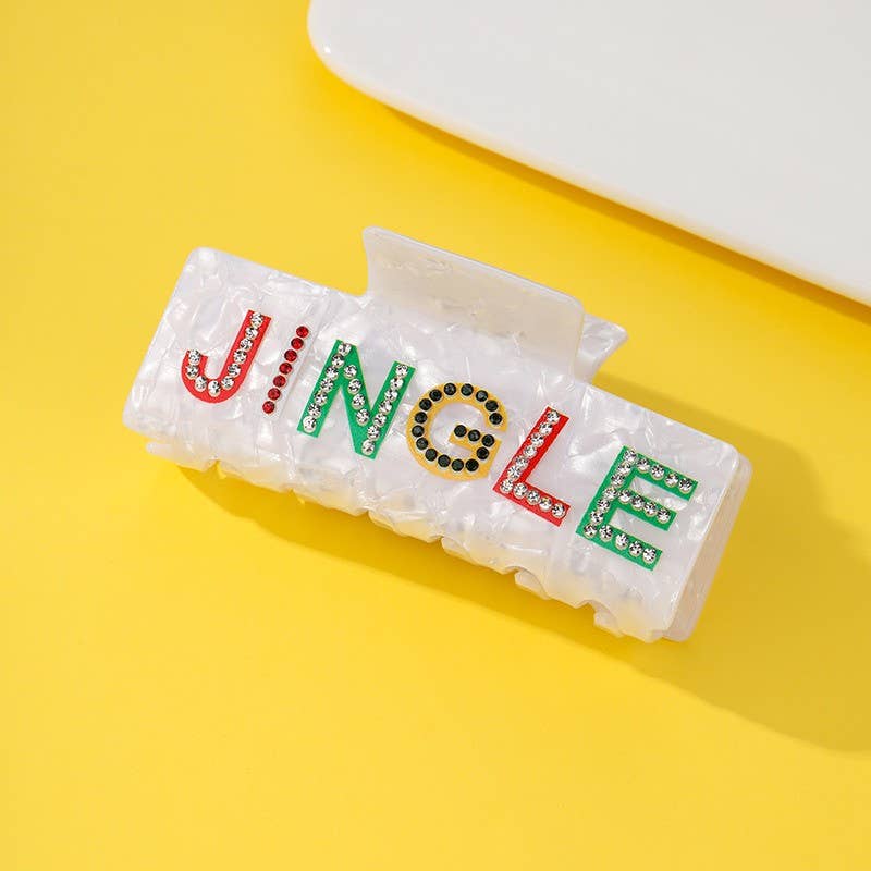 Christmas Hair Claw Clips - Jingle, Ho Ho Ho, Joy