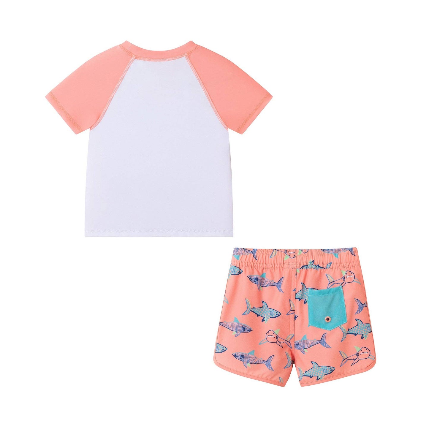 Andy & Evan - Boys Short Sleeve Rashguard Set | Shark Sketches