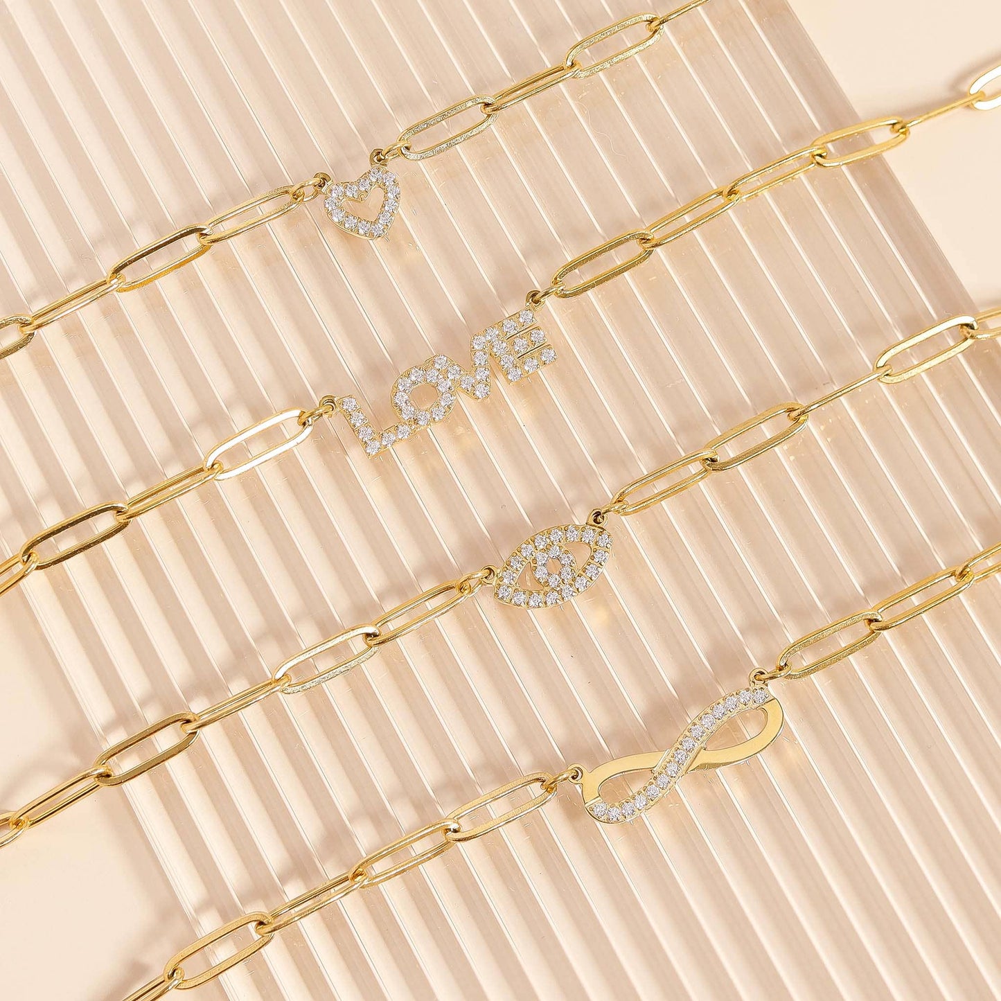 Forever Heart Connector Paperclip Necklace