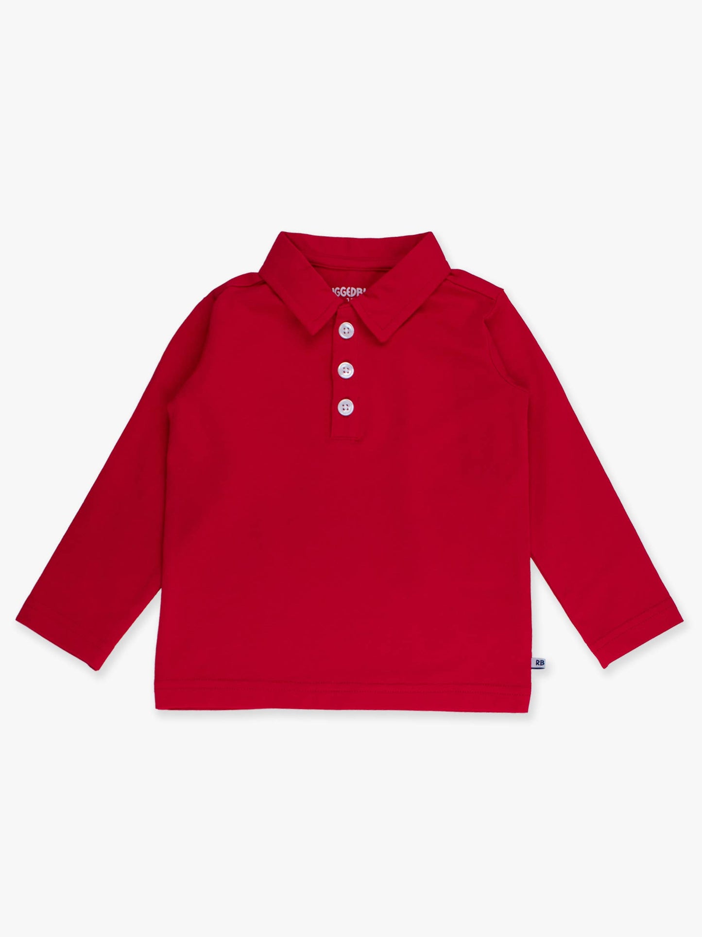 RuffleButts + RuggedButts - Boys Red Knit Long Sleeve Polo Shirt