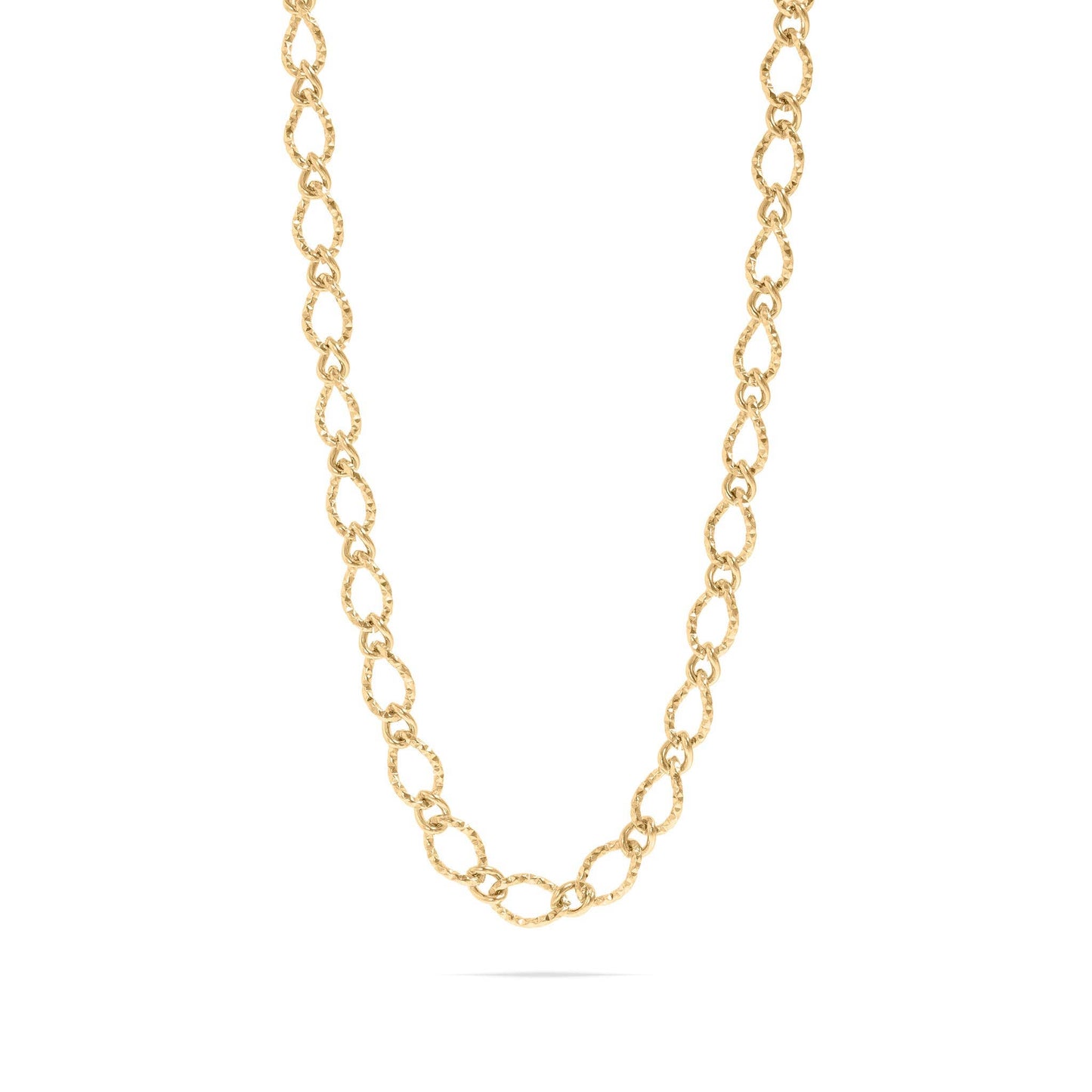 Hammered Oval Chain Necklace