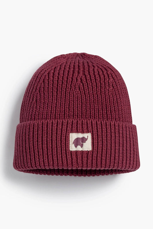 Plum Chunky Knit Cap  | 100% Organic Cotton