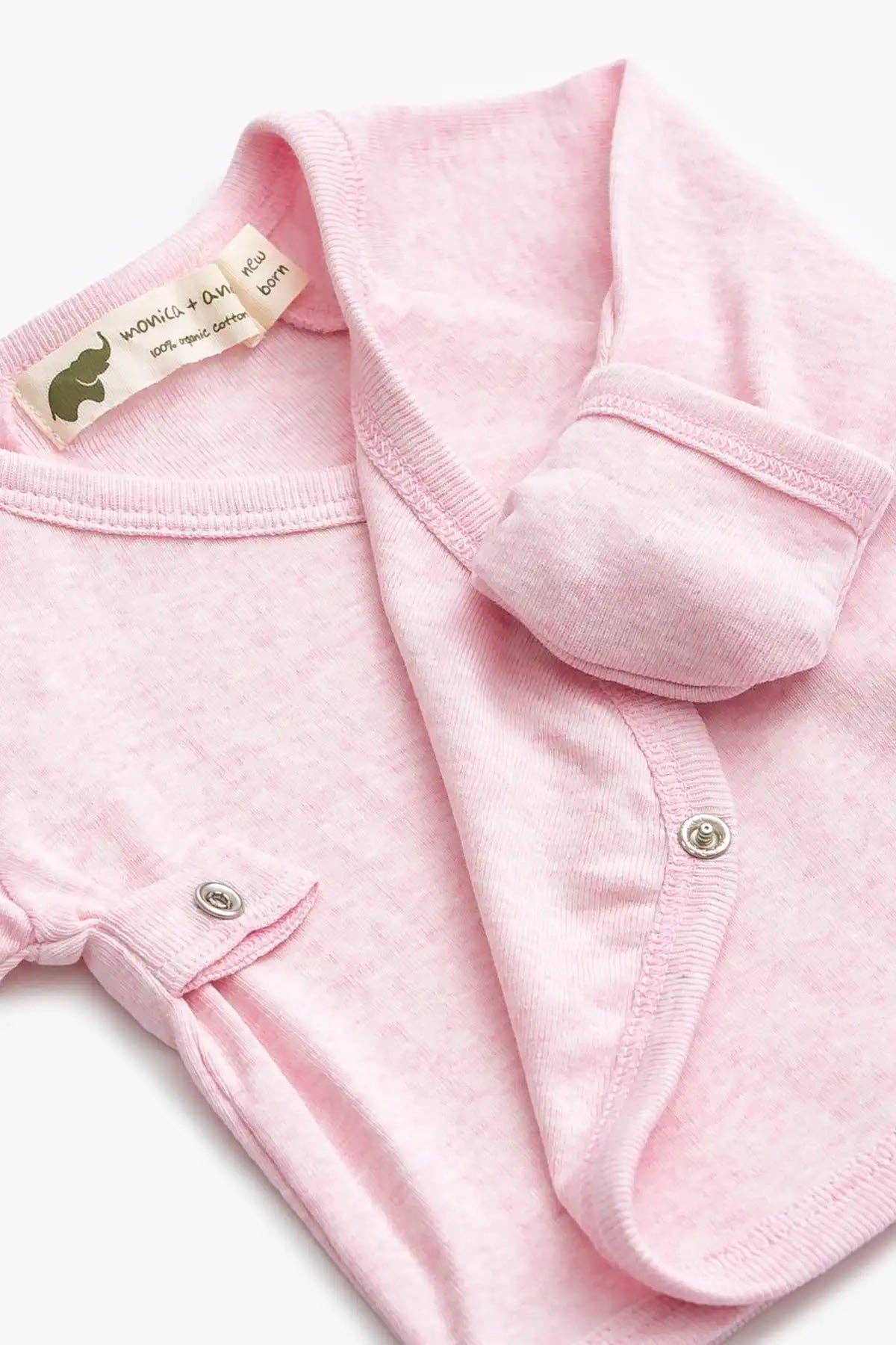 Light Pink Heather Hello Baby Set | 100% Organic Cotton